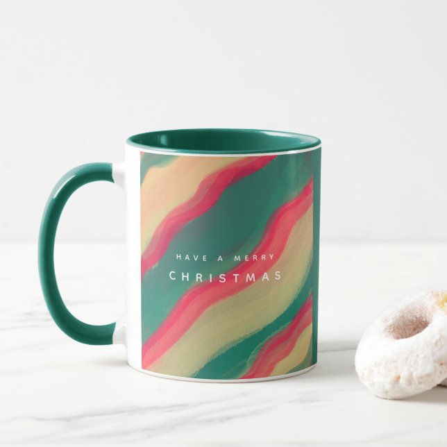 Abstract Hand Painted Pattern Tasse (Mit Donut)