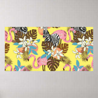 Abstract hand painted seamless animal background.  poster