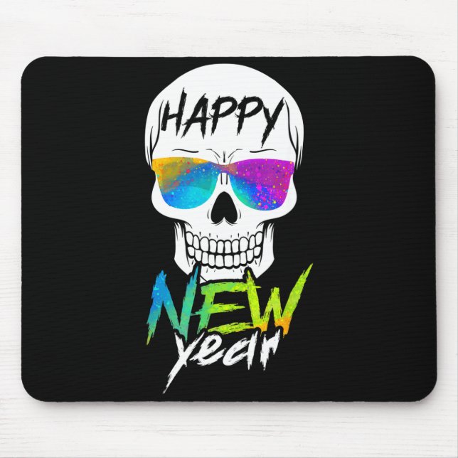 Abstract Happy New Skull Year  Mousepad (Vorne)