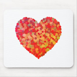 Abstract Heart Confetti Art Mousepad