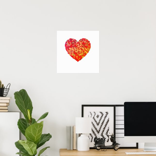 Abstract Heart Confetti Art Poster (Heimbüro)