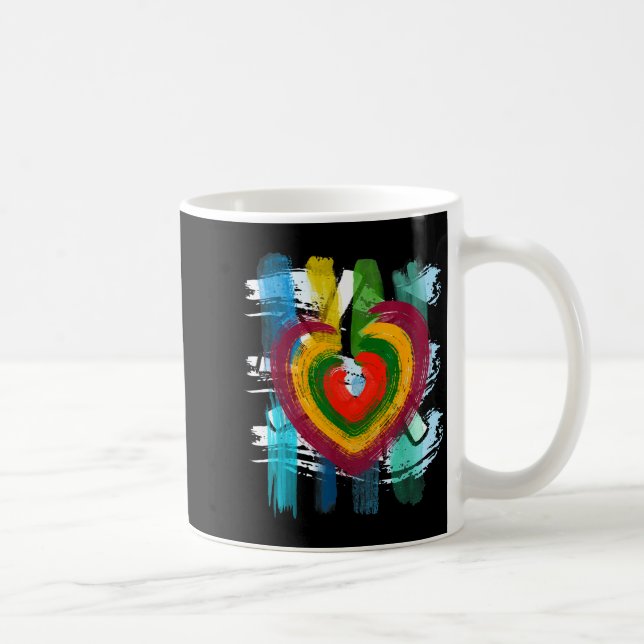 Abstract Heart _ Painterly Valentine Abstract Art  Kaffeetasse (Rechts)