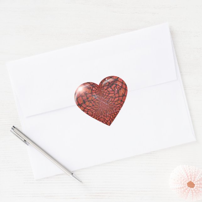 Abstract Heart Valentine's Day Herz-Aufkleber (Umschlag)