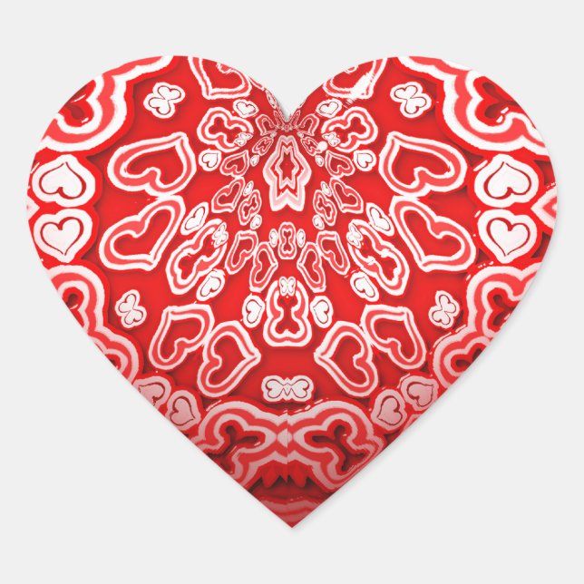 Abstract Heart Valentine's Day Herz-Aufkleber (Vorderseite)