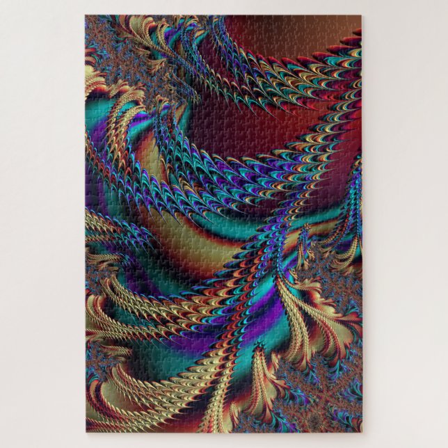 Abstract Holographic Fractal Alien Landscape (Vertikal)