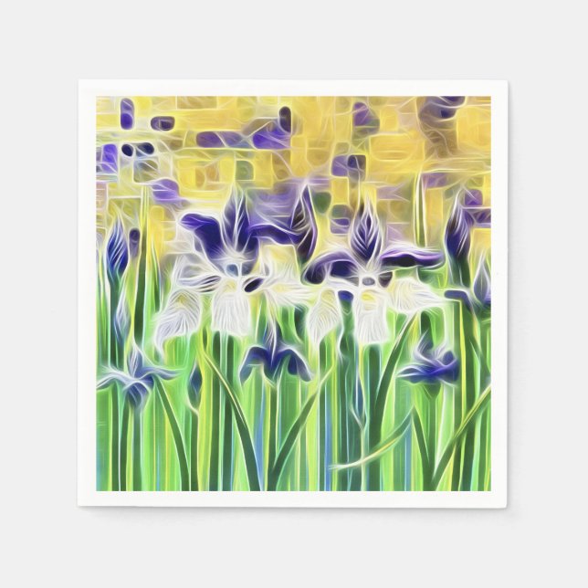 Abstract Iris Cocktail Napkin Serviette (Vorderseite)