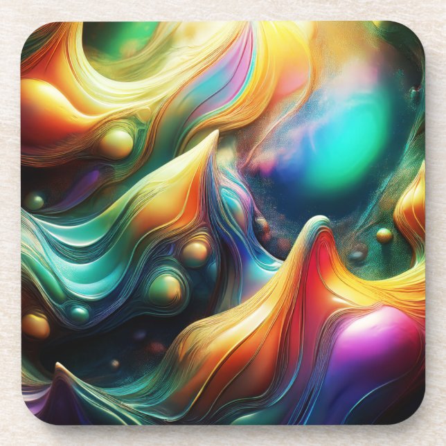 Abstract Landscape Created by Colorful Peaks Getränkeuntersetzer (Vorderseite)