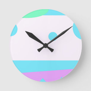 Abstract Landscape with 3 Moons Wall Clock Runde Wanduhr