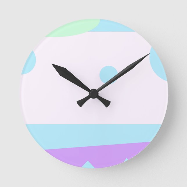 Abstract Landscape with 3 Moons Wall Clock Runde Wanduhr (Vorderseite)
