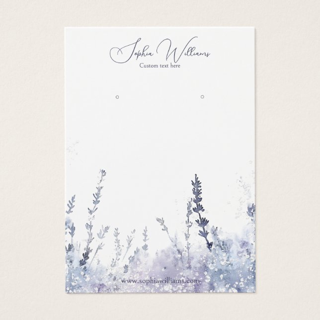 Abstract Lavander Earrings Jewelry Display Card (Vorderseite)