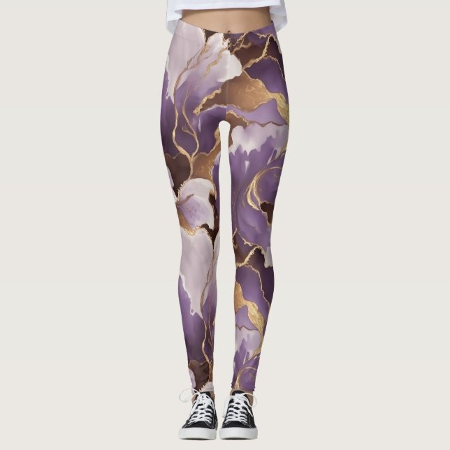 abstract lavender and gold leggings (Vorderseite)