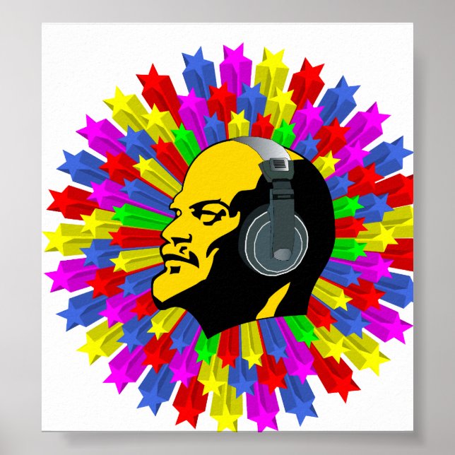 Abstract Lenin Head in Star Circle Poster (Vorne)