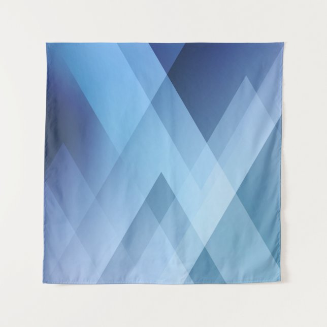 Abstract light background. Blue triangle pattern.  Wandteppich (Vorderseite)