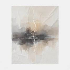 Abstract Lightning in Neutrals Print Fleecedecke