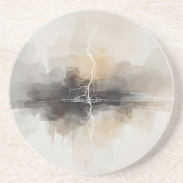 Abstract Lightning in Neutrals Print Getränkeuntersetzer