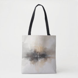 Abstract Lightning in Neutrals Print Tasche