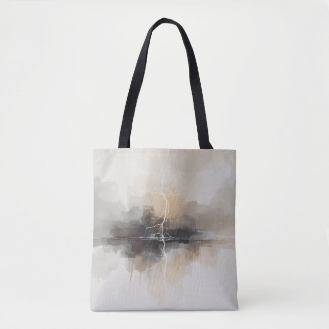Abstract Lightning in Neutrals Print Tasche (Vorderseite)