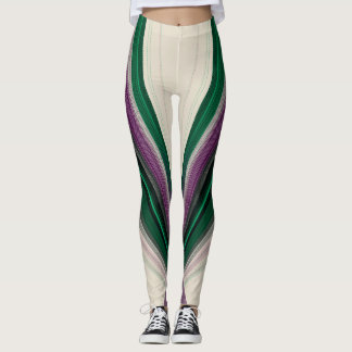 Abstract Line Pattern | Purple & Teal Leggings