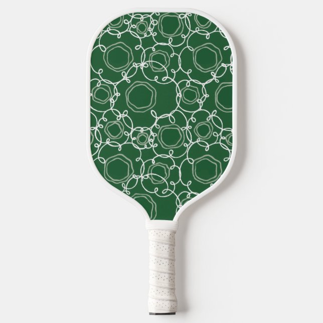 Abstract Linear Matrix (Dark Green) Fine Art Pickleball Schläger (Vorderseite)