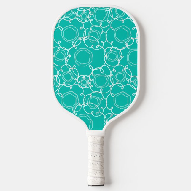 Abstract Linear Matrix (Teal) Fine Art Pickleball Schläger (Vorderseite)