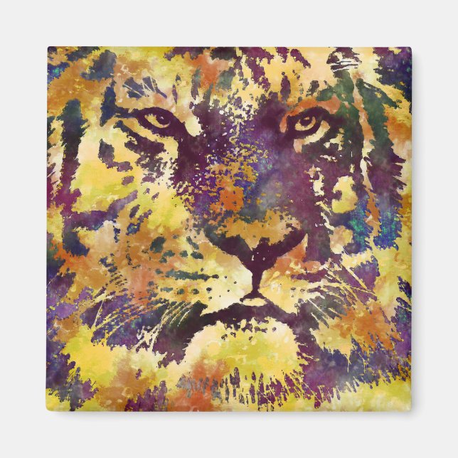 Abstract Lion Paintng Magnet (Vorne)
