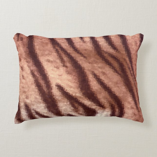 Abstract low poly animal tiger fur pattern. Nature Dekokissen (Vorderseite)
