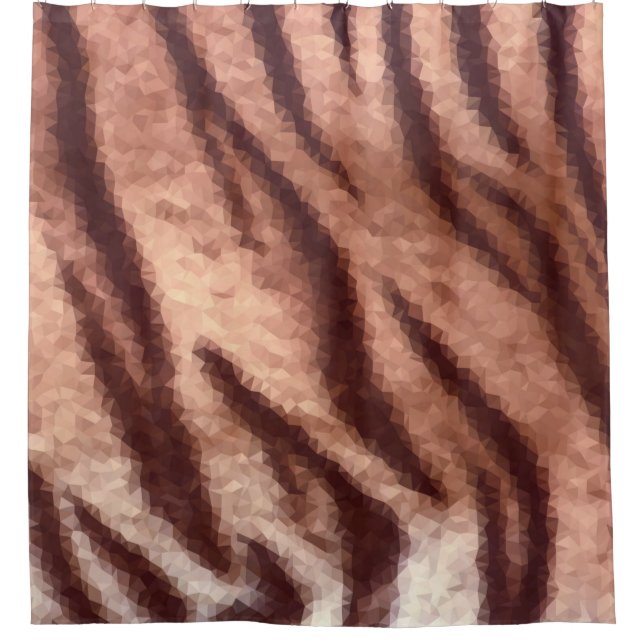 Abstract low poly animal tiger fur pattern. Nature Duschvorhang (Vorderseite)