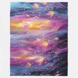 Abstract luminous floral explosion fleecedecke