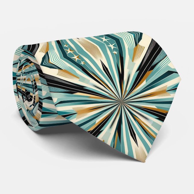 Abstract Mid Century Modern Starburst DIamond Krawatte (Gerollt)