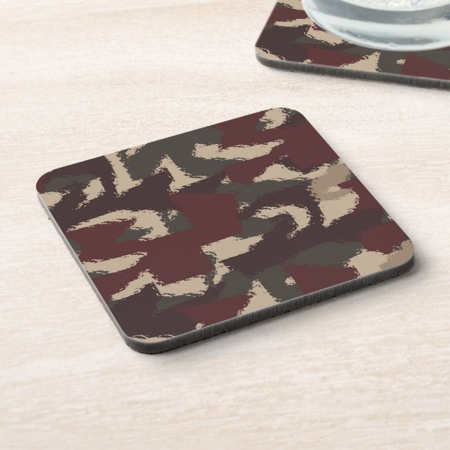 Abstract Military Camouflage Pattern Getränkeuntersetzer (Linke Seite)