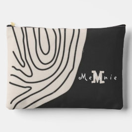 Abstract minimal art retro vintage Monogram Zubehörtasche