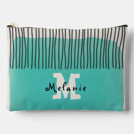 Abstract minimal style sketched trendy Monogram Zubehörtasche