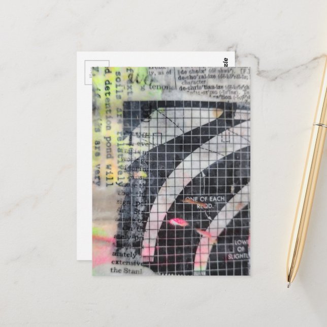 Abstract mixed media collage  postkarte (Vorderseite/Rückseite Beispiel)