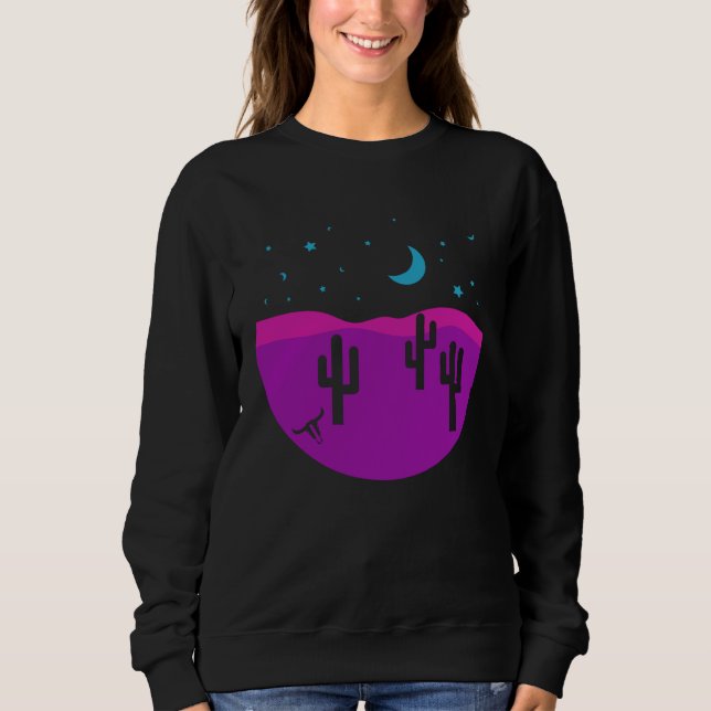 Abstract Modern Desert Southwest Cactus Western Sc Sweatshirt (Vorderseite)