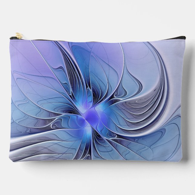 Abstract Modern Fractal Art Lavender Blue Zubehörtasche (Vorderseite)