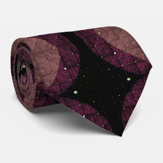 Abstract Modern Geometric Black Purple Fractal Art Krawatte