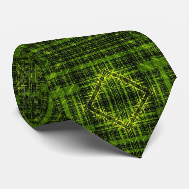 Abstract Modern Green Eco Hi-tech Fractal Art Krawatte (Gerollt)