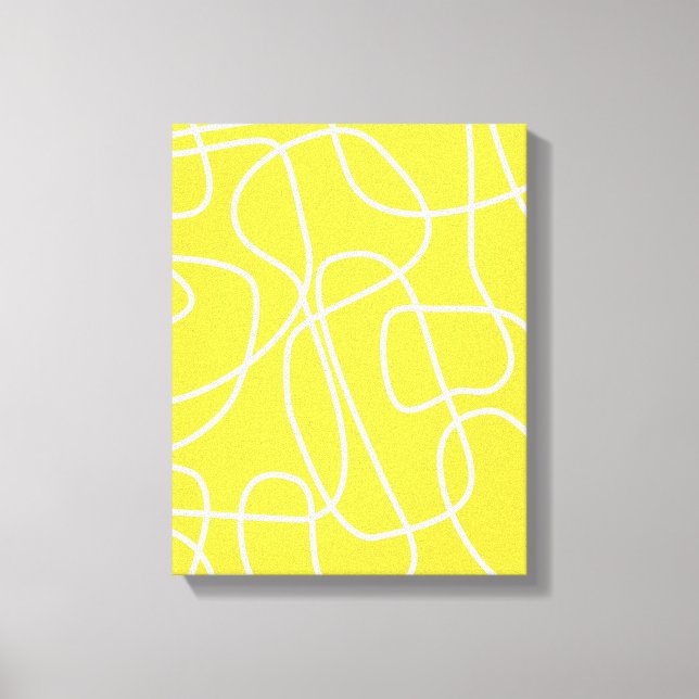Abstract Modern Line Art in Yellow | Artsy Leinwanddruck (Vorderseite)