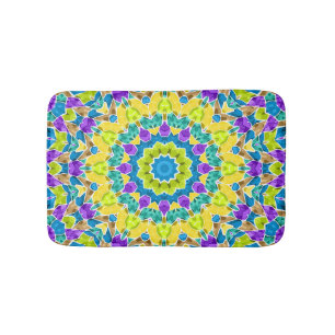 Abstract modern mosaic kaleidoscopic tile pattern badematte