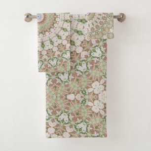 Abstract modern mosaic kaleidoscopic tile pattern badhandtuch set