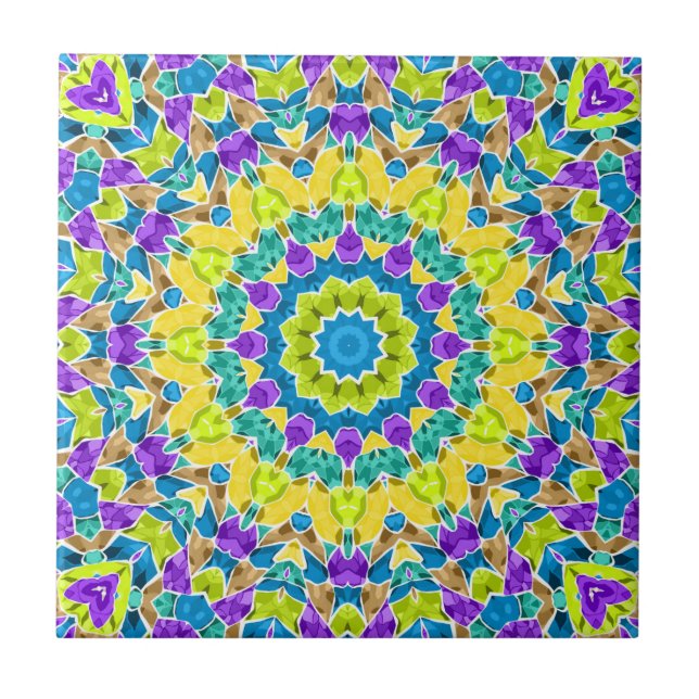Abstract modern mosaic kaleidoscopic tile pattern fliese (Vorderseite)