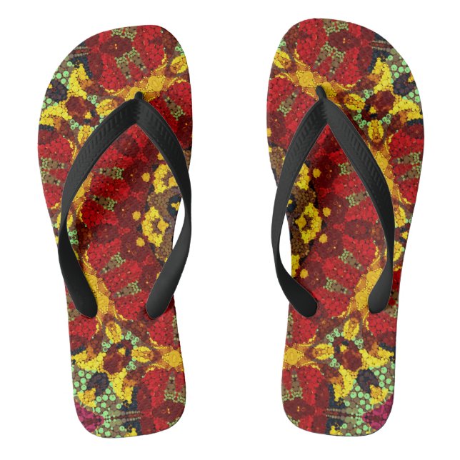 Abstract modern mosaic kaleidoscopic tile pattern flip flops (Fußbett)