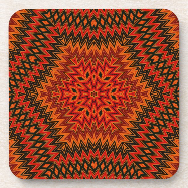 Abstract modern mosaic kaleidoscopic tile pattern getränkeuntersetzer (Vorderseite)