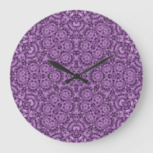 Abstract modern mosaic kaleidoscopic tile pattern große wanduhr