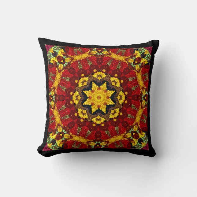 Abstract modern mosaic kaleidoscopic tile pattern kissen (Vorderseite)