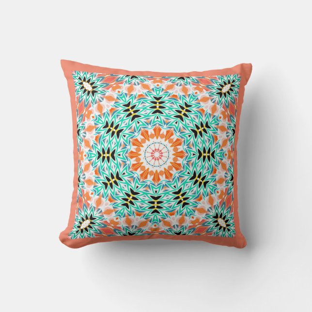 Abstract modern mosaic kaleidoscopic tile pattern kissen (Vorderseite)