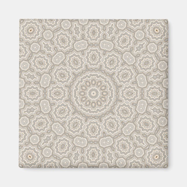 Abstract modern mosaic kaleidoscopic tile pattern magnet (Vorne)