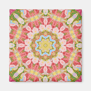 Abstract modern mosaic kaleidoscopic tile pattern magnet