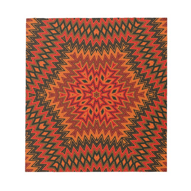 Abstract modern mosaic kaleidoscopic tile pattern notizblock (Vorderseite)
