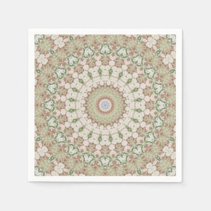 Abstract modern mosaic kaleidoscopic tile pattern serviette